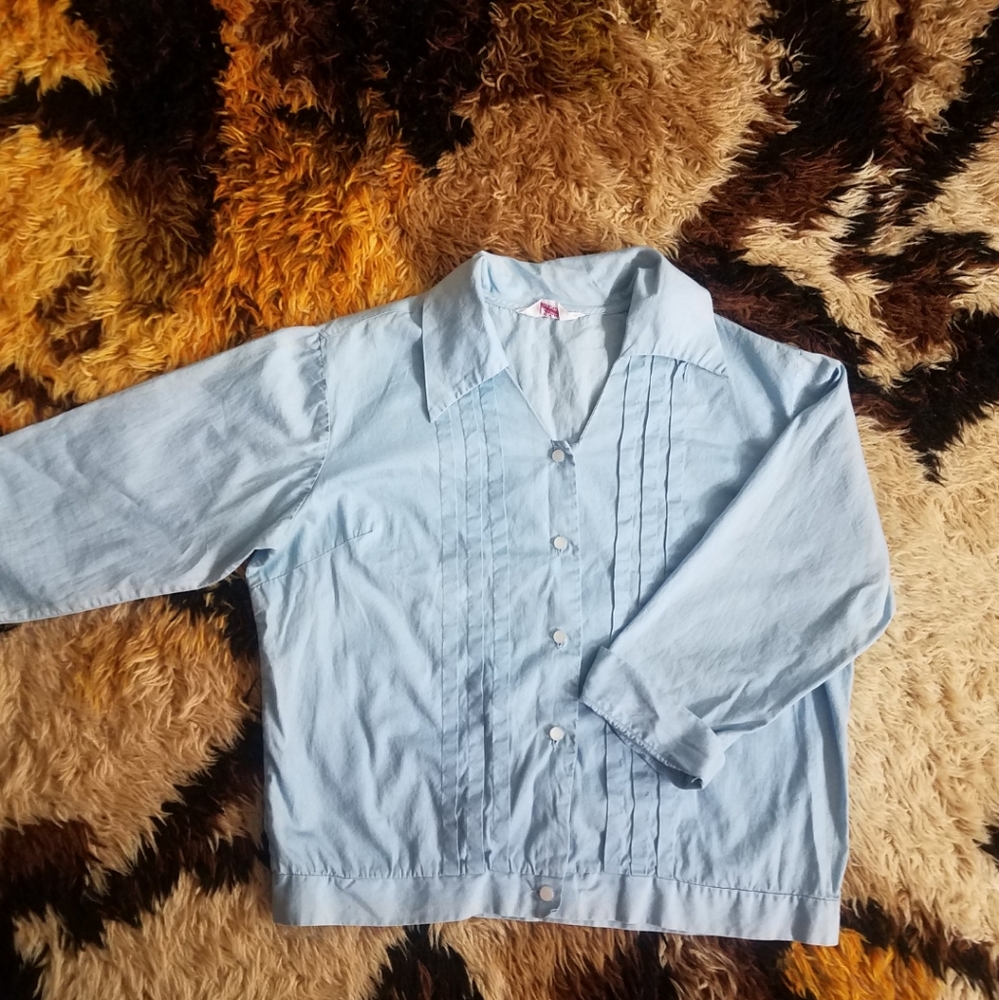 True Vintage 1950s 50s Cotton Blouse L